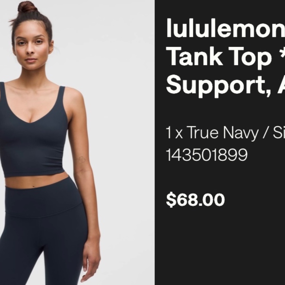 lululemon align tank in true navy, size 4